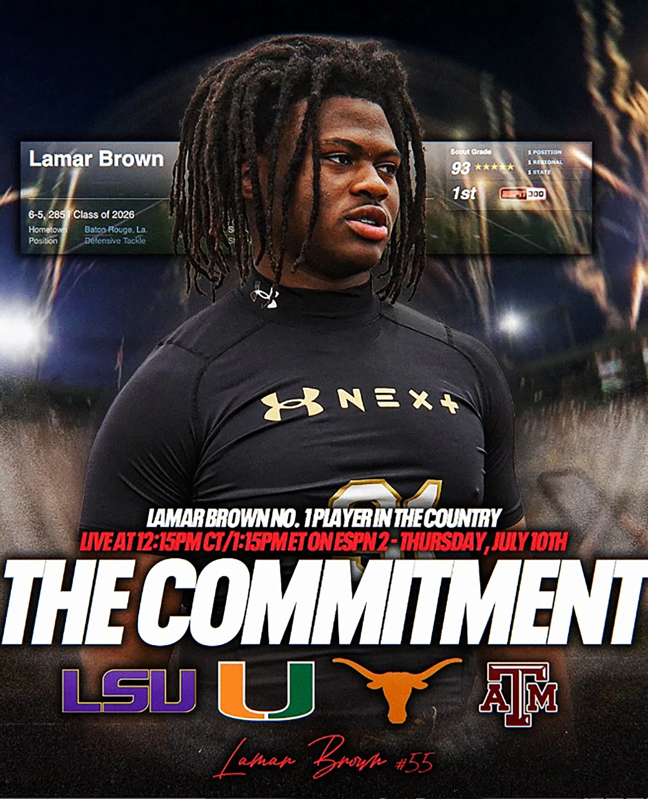 University Lab football five-star athlete Lamar Brown set to make college commitment July 10