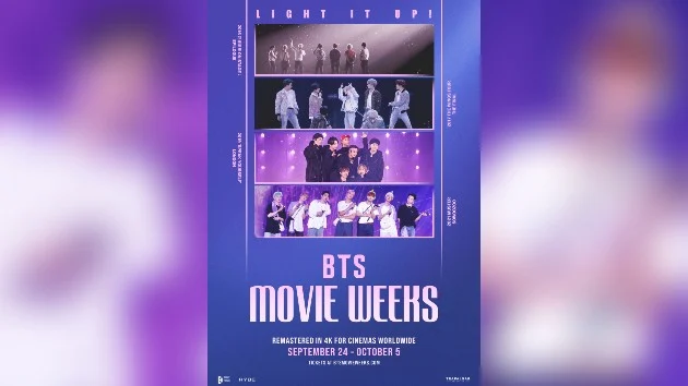 BTS will be taking over movie theaters this fall with BTSMOVIE WEEKS