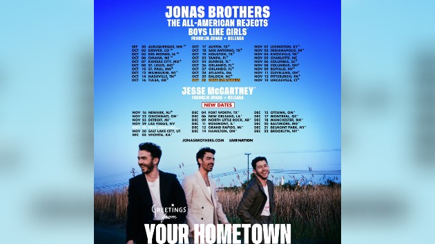Jonas Brothers expand JONAS20: Greetings For Your Hometown tour