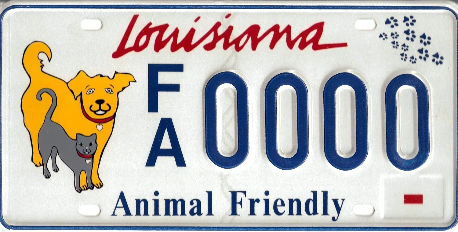 Louisiana Pet Overpopulation Advisory Council now offers “Animal Friendly” license plates to support spay and neuter programs