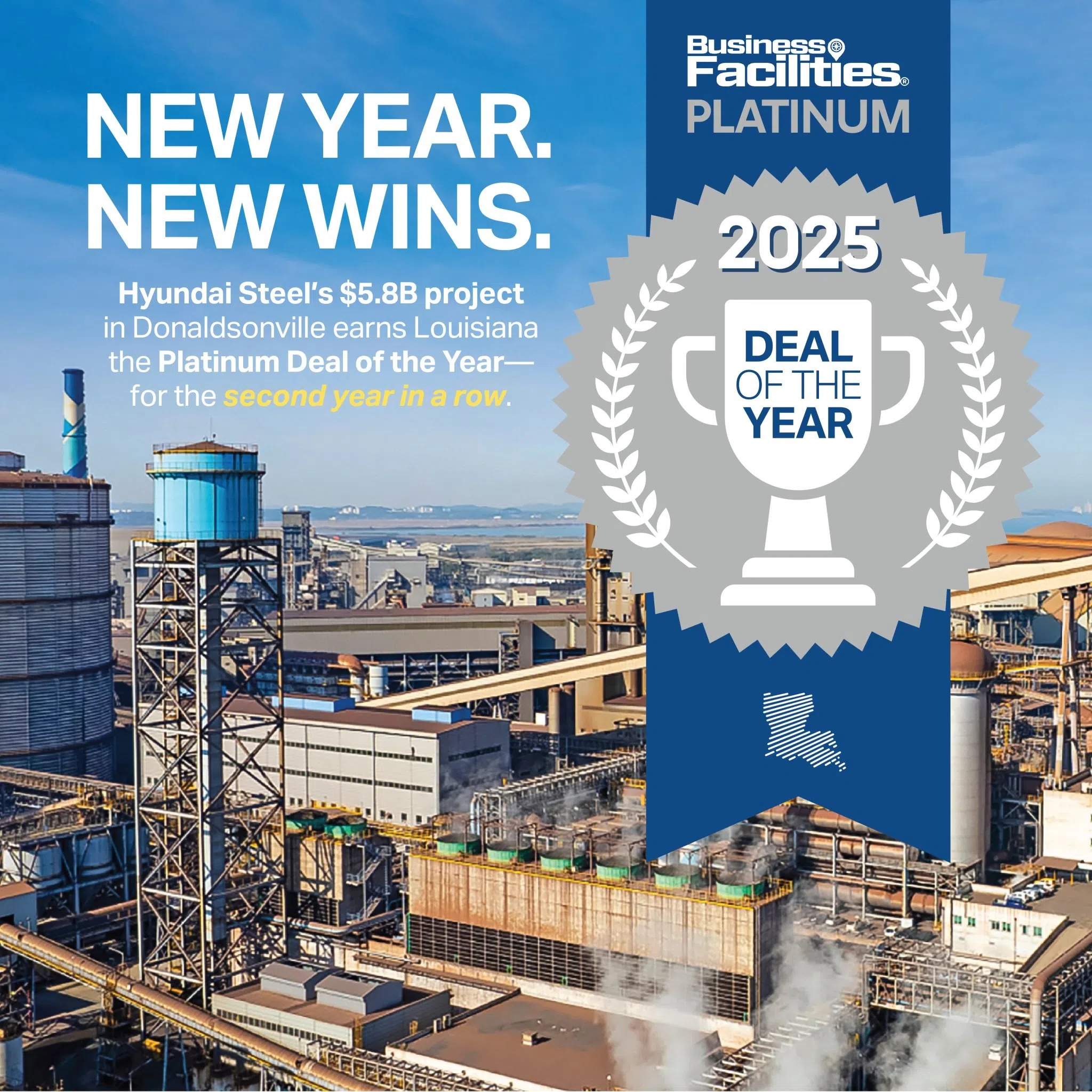 Louisiana wins Business Facilities magazine’s “Platinum Deal of the Year” for second consecutive year