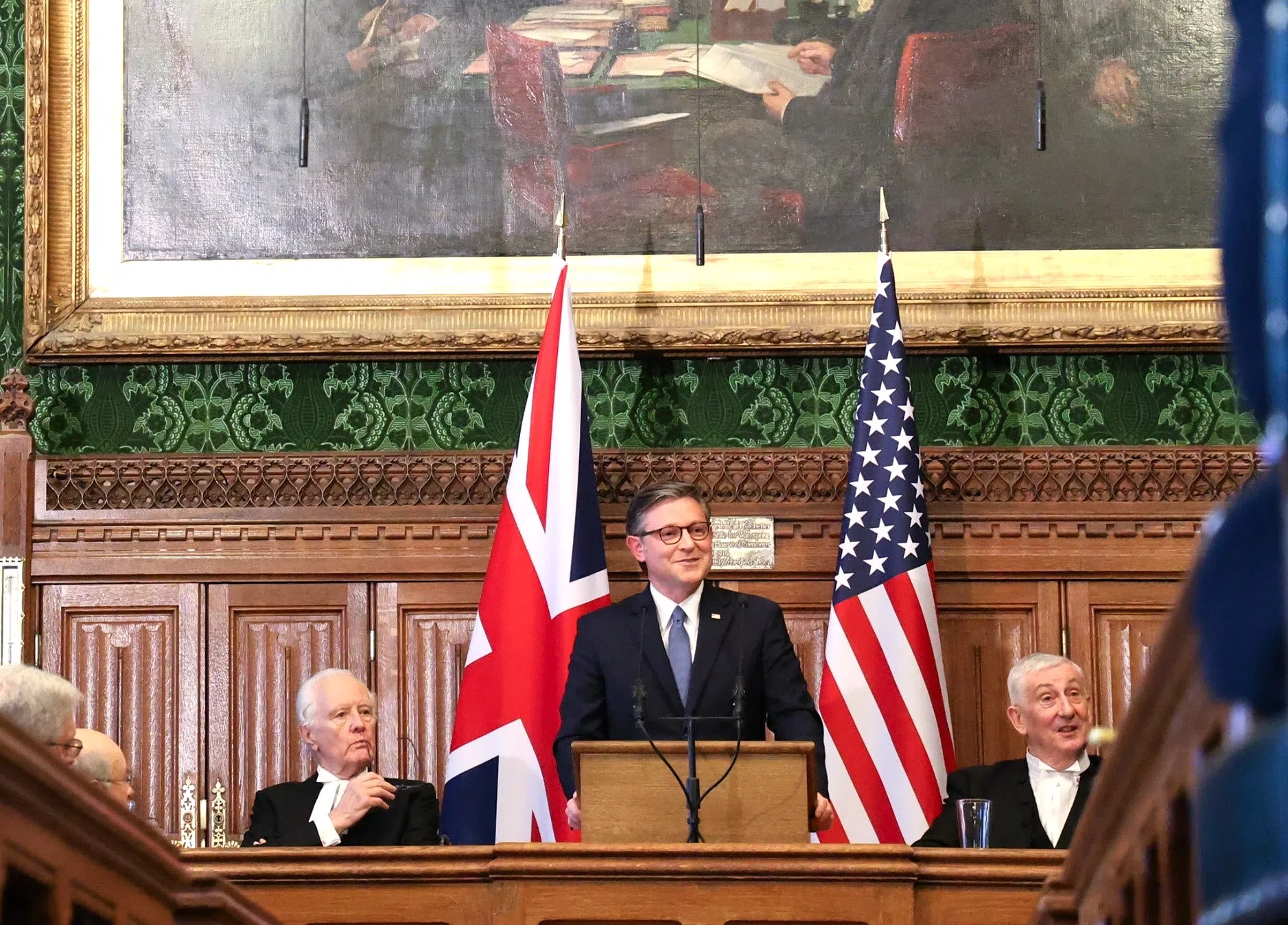 U.S. Speaker of the House Mike Johnson delivers historic address to UK Parliament in honor of America 250