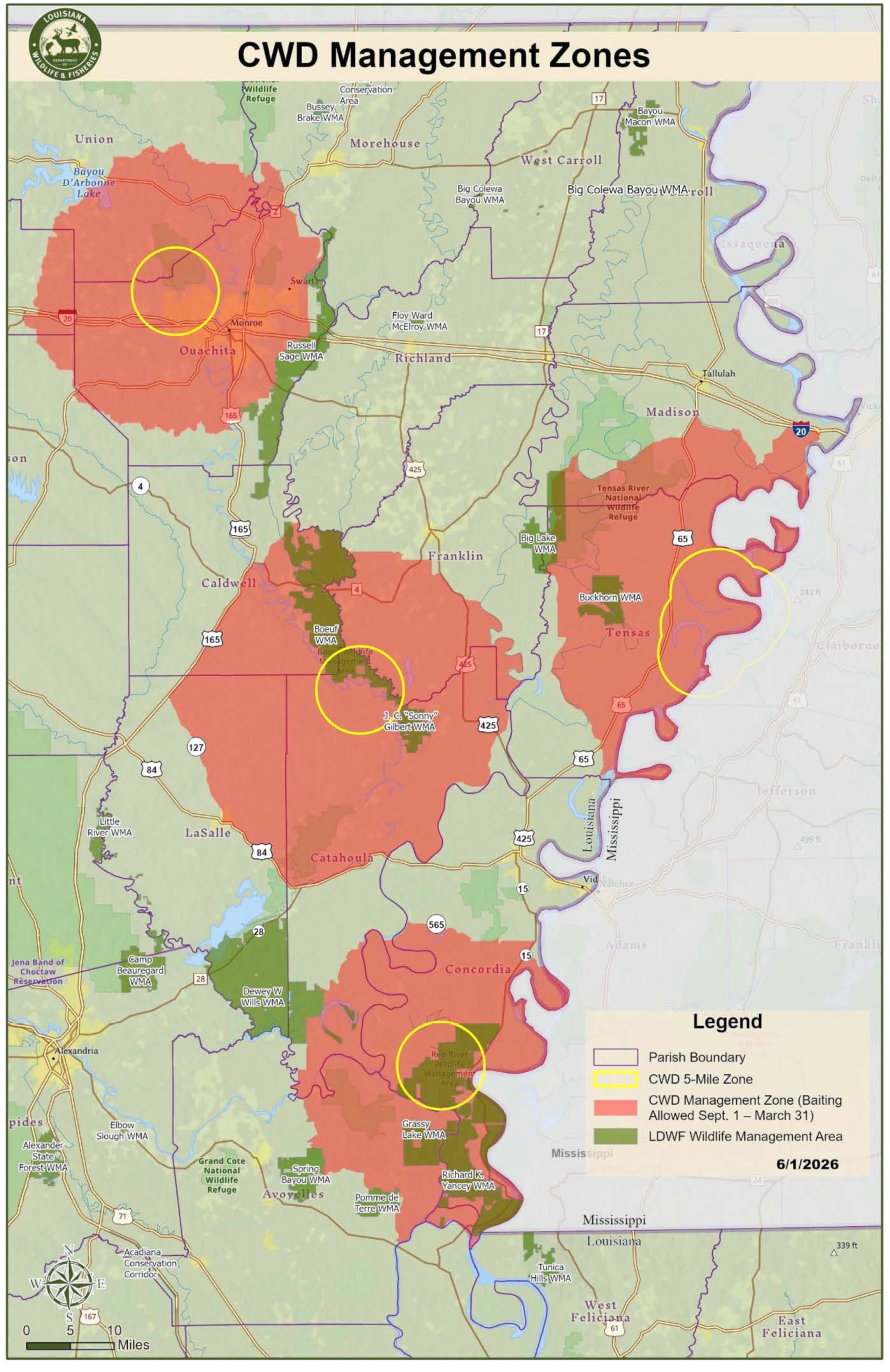 New chronic wasting disease management zones approved by Louisiana Wildlife and Fisheries Commission