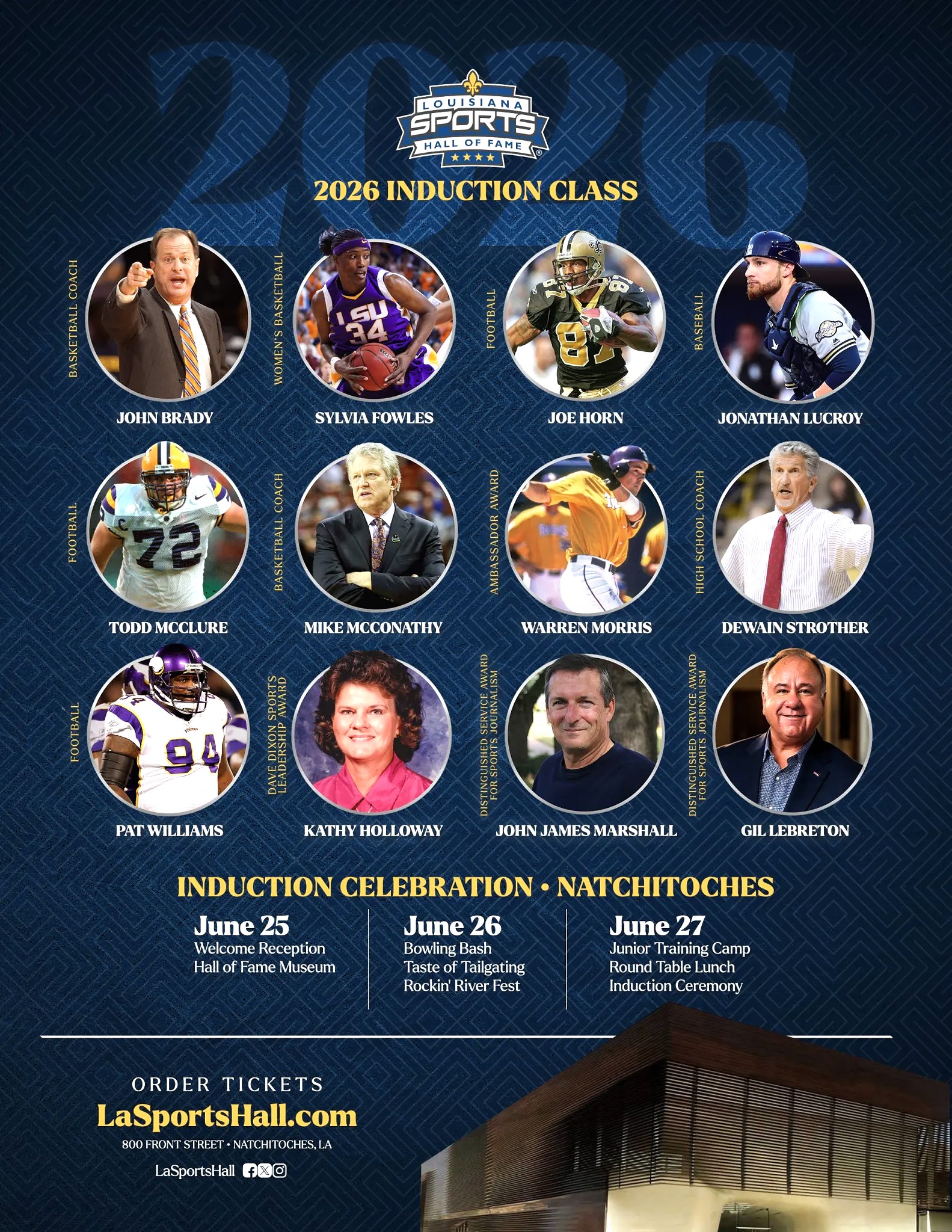2026 Louisiana Sports Hall of Fame induction celebration to take place this weekend in Natchitoches