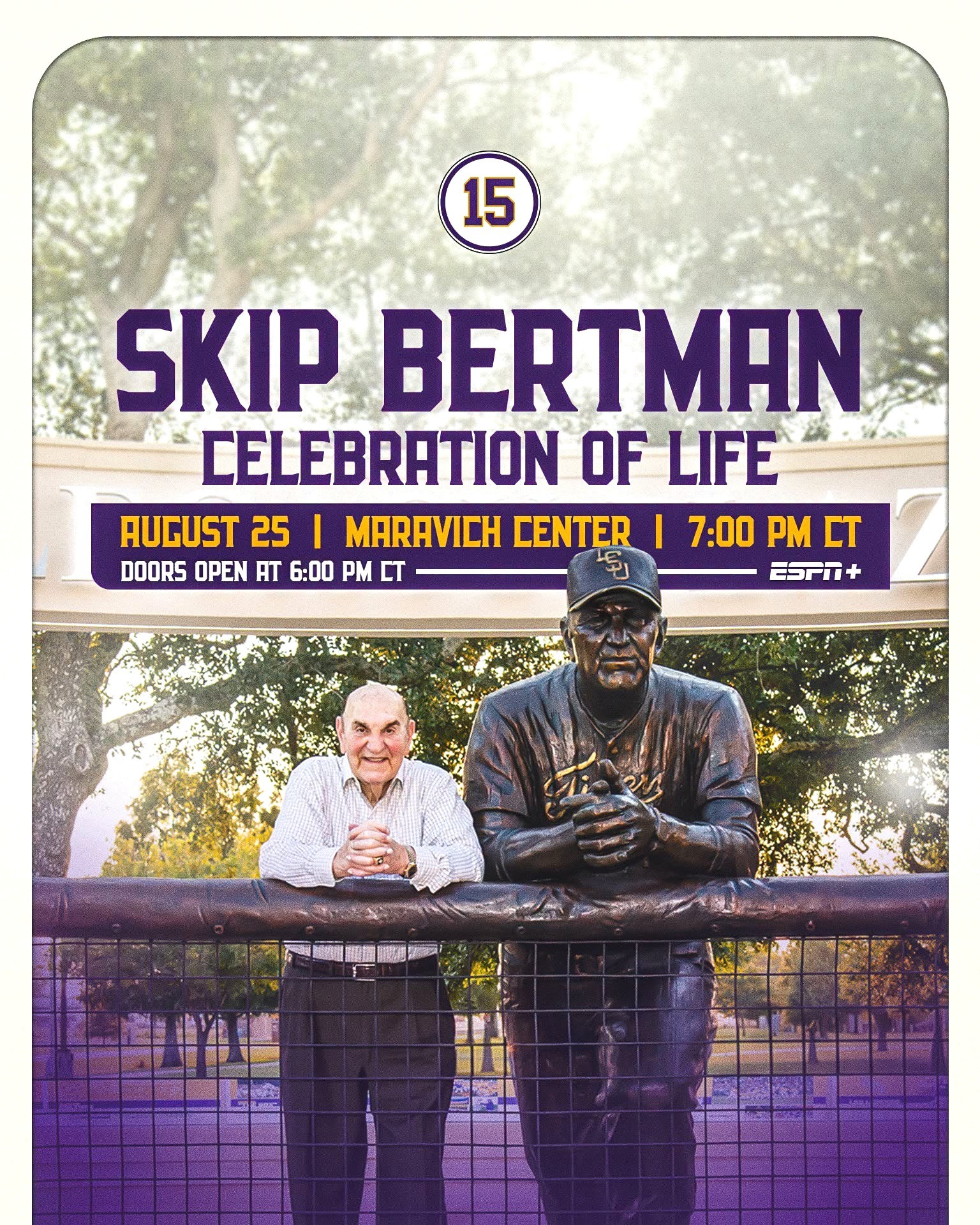 Skip Bertman Celebration of Life to be held tonight at Pete Maravich Assembly Center