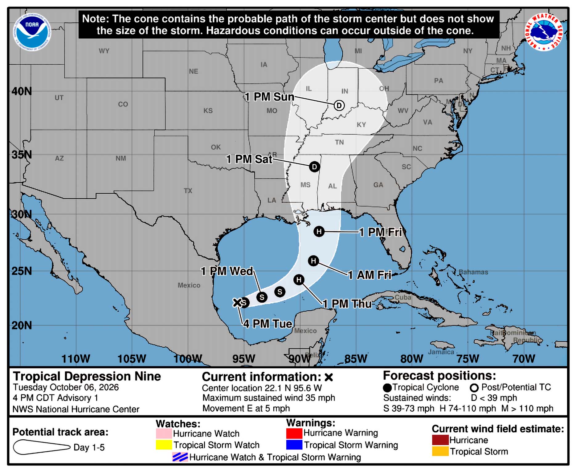 National Hurricane Center predicts Category 2 Hurricane to make landfall near Mississippi-Alabama border this Friday