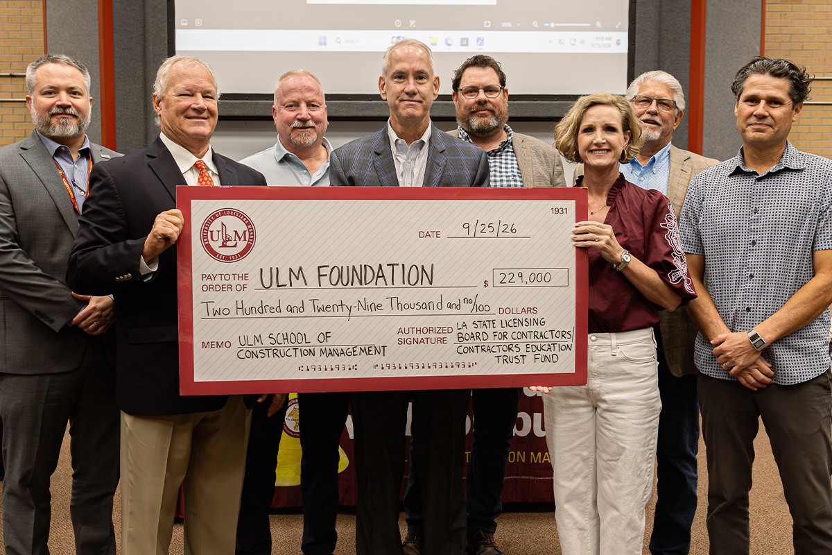 ULM School of Construction Management receives sizeable donation from Louisiana contractors